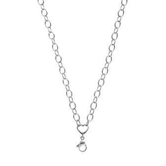 Blue La Rue Stainless Steel Heart Rolo Chain Necklace