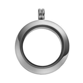 Blue La Rue Stainless Steel 1 in Round Locket