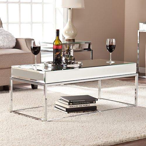 Southern Enterprises Lucinda Mirrored Coffee Table