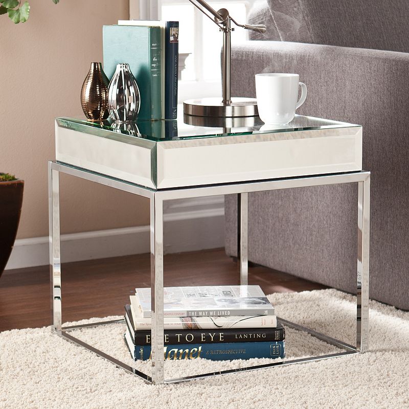 Southern Enterprises Lucinda Mirrored End Table, Other Clrs
