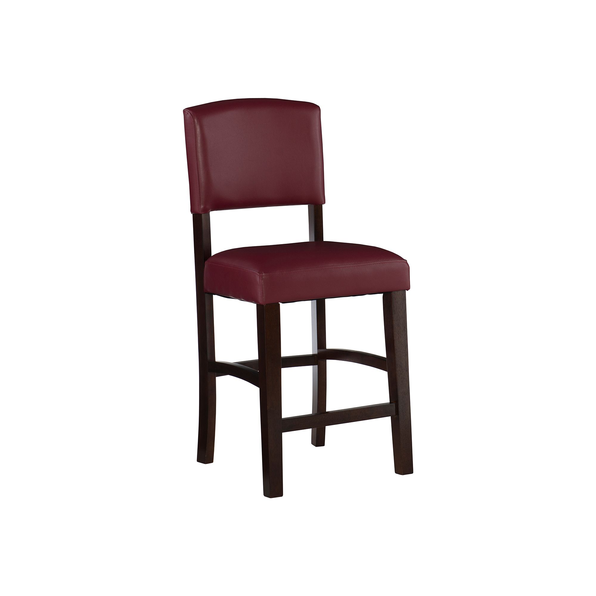 Linon Monaco Red Counter Stool, Dark Red