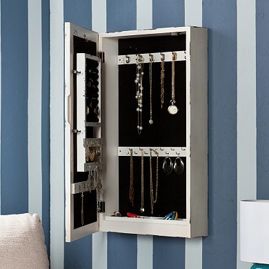 Southern Enterprises Ivana Mirrored Wall-Mount Jewelry Armoire