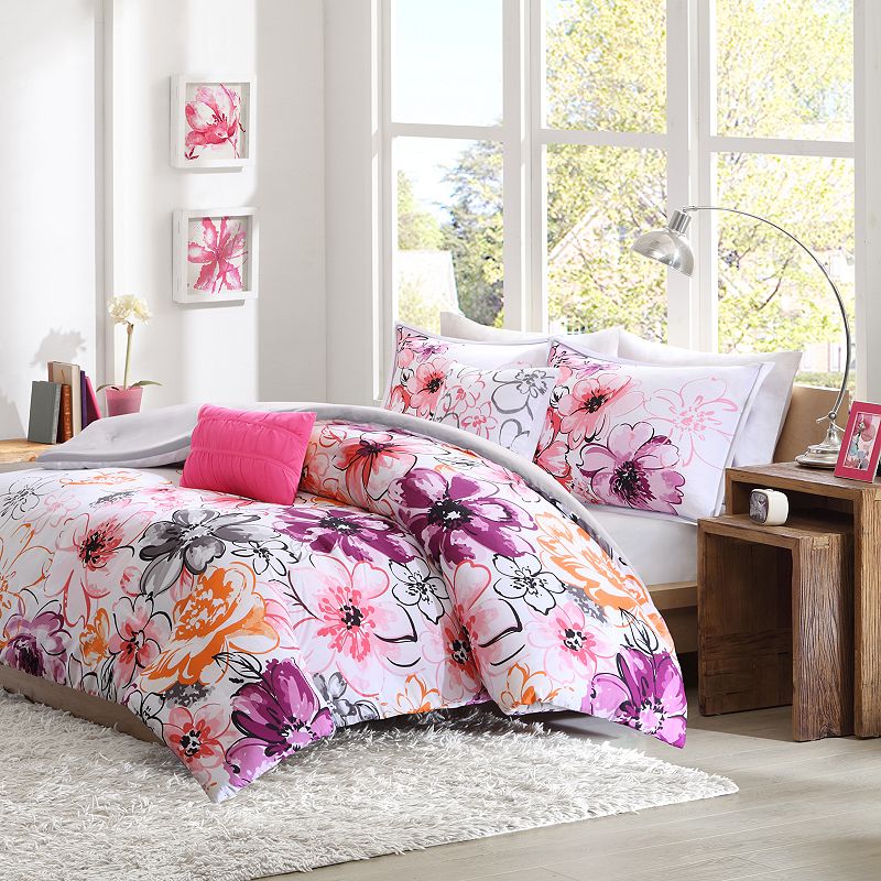 Intelligent Design Pink/Orange Skye Comforter Set Full/Queen 5pc