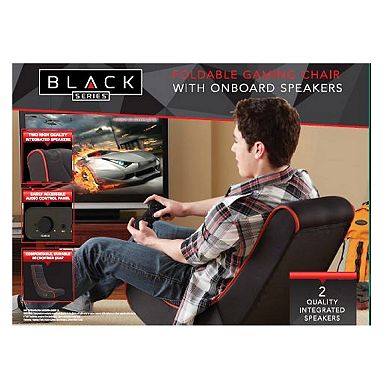 Black Series Foldable Gaming Chair with Onboard Speakers