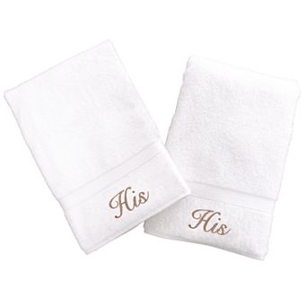 Linum Home Textiles Terry 2 pk ''His'' & ''His'' Hand Towels