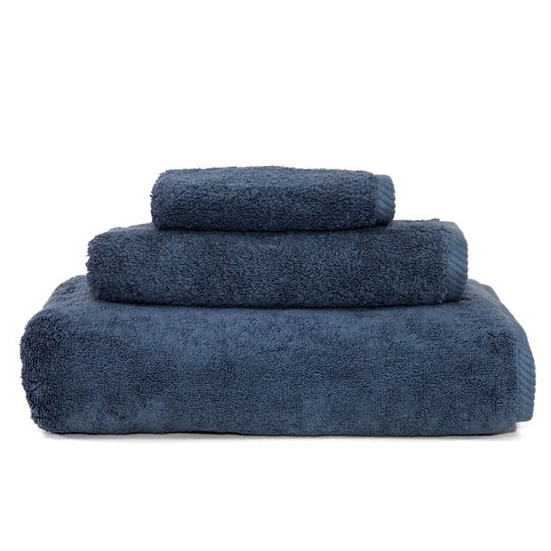 Linum Home Textiles Soft Twist Turkish Cotton 3 Piece Towel Set, Blue