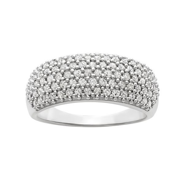 Jewelexcess 1 Carat T. W. Diamond Sterling Silver Ring