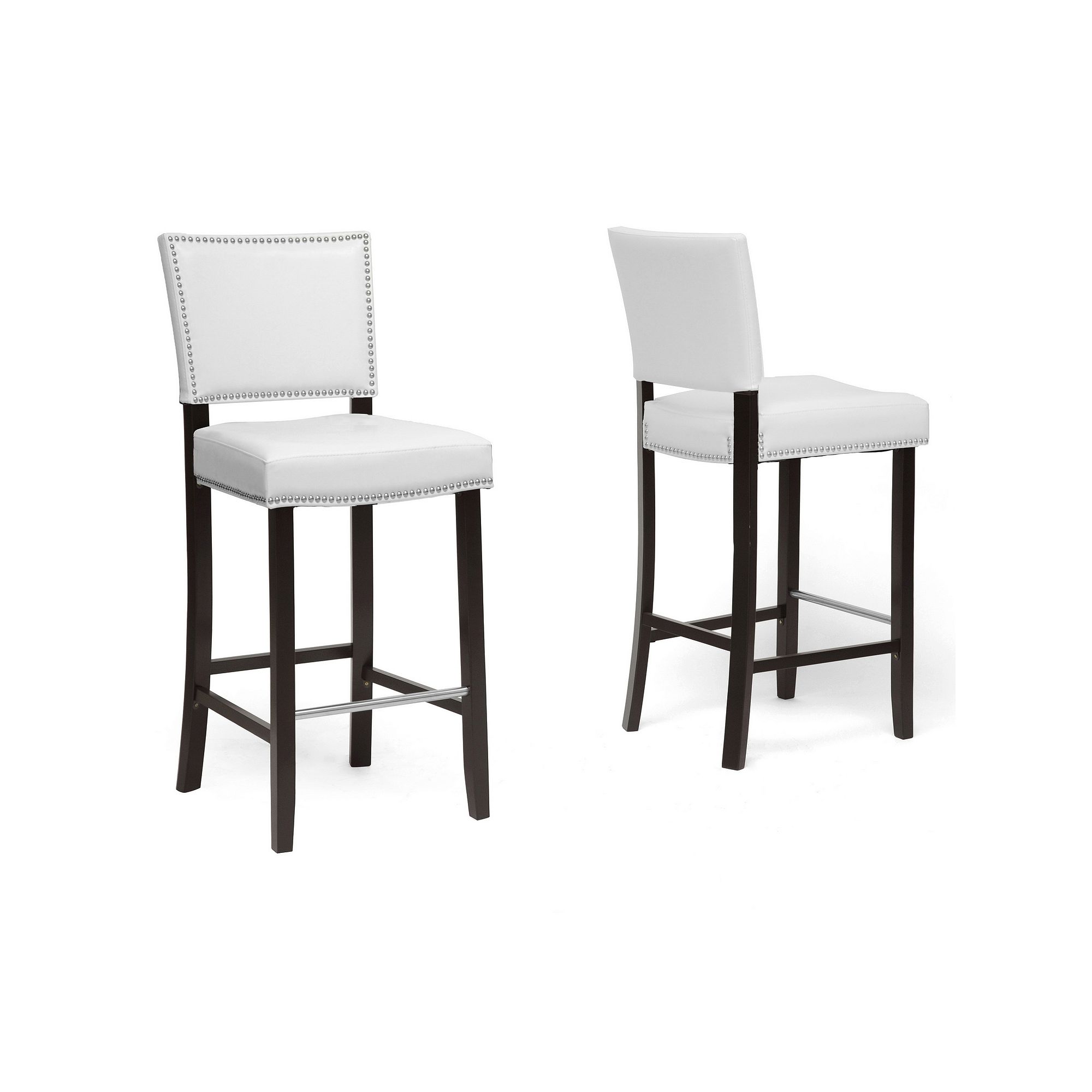 Baxton Studio 2-piece Aries Bar Stool Set, White