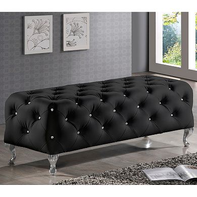 Baxton Studio Stella Crystal Tufted Bench