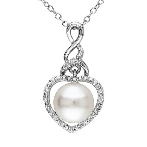 Stella Grace Freshwater Cultured Pearl and Diamond Accent Sterling