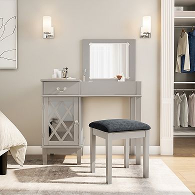 Linon Lattice 2-piece Vanity Set