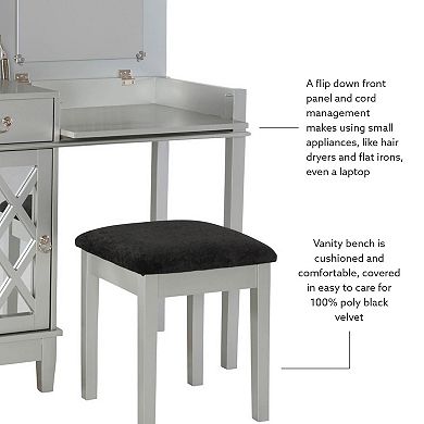 Linon Lattice 2-piece Vanity Set