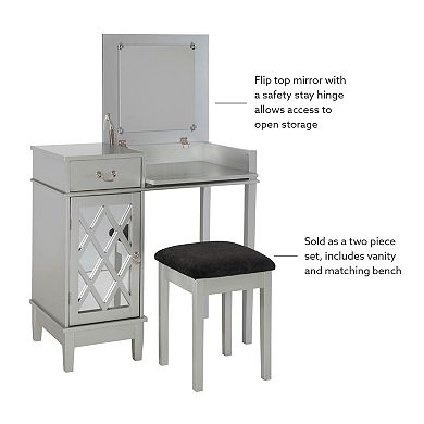 Linon Lattice 2-piece Vanity Set