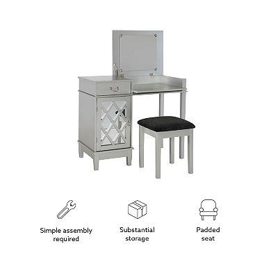 Linon Lattice 2-piece Vanity Set