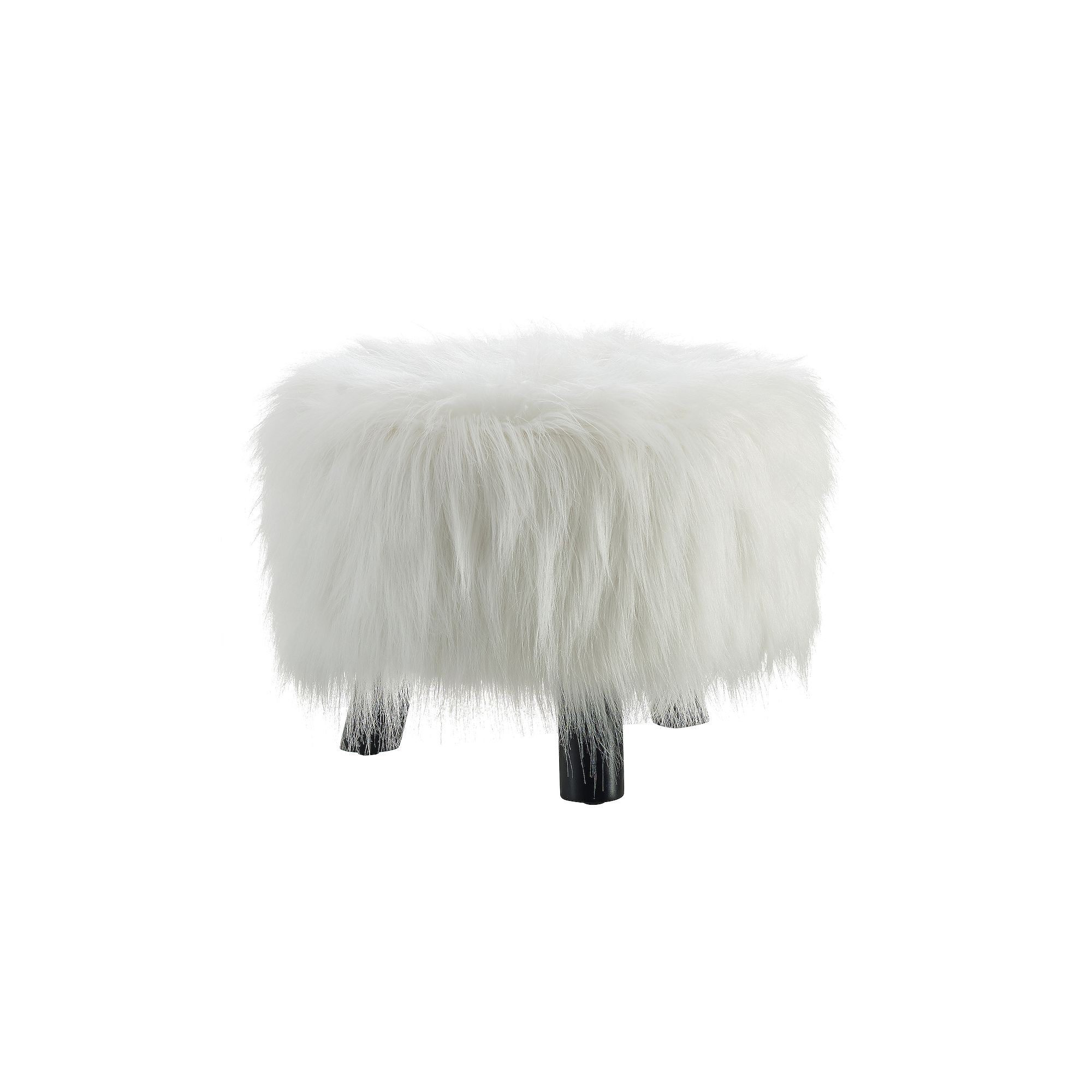 Linon Flokati Stool, White