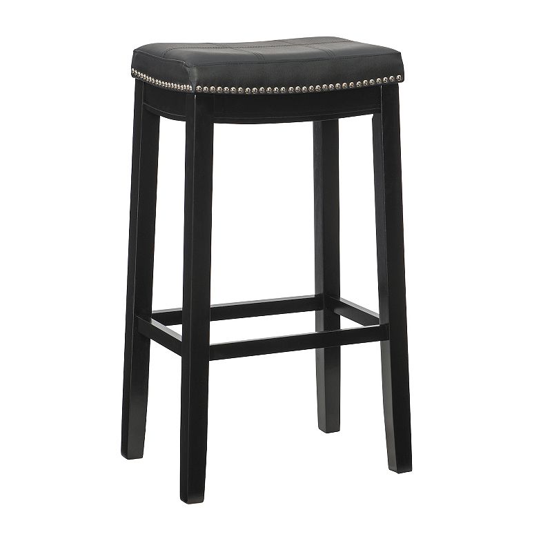 Linon Claridge Bar Stool, Black, Furniture