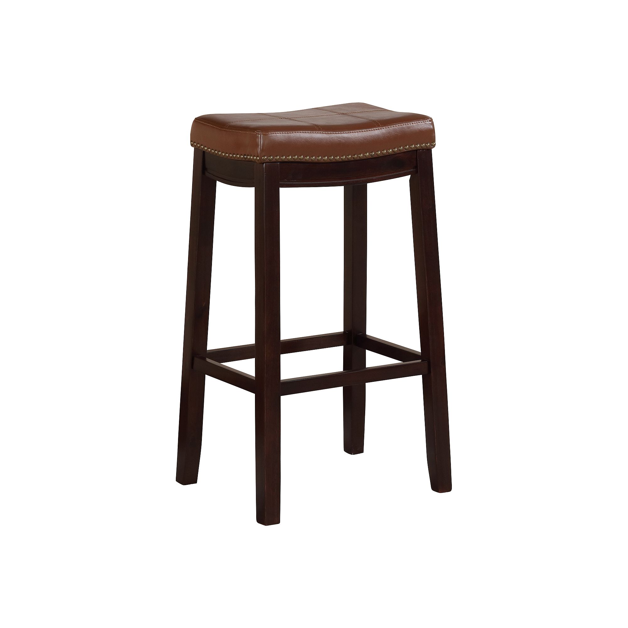 Linon Claridge Bar Stool, Brown Red