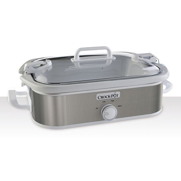 Crockpot 3.5 Quart Rectangular Casserole Slow Cooker in Charcoal 