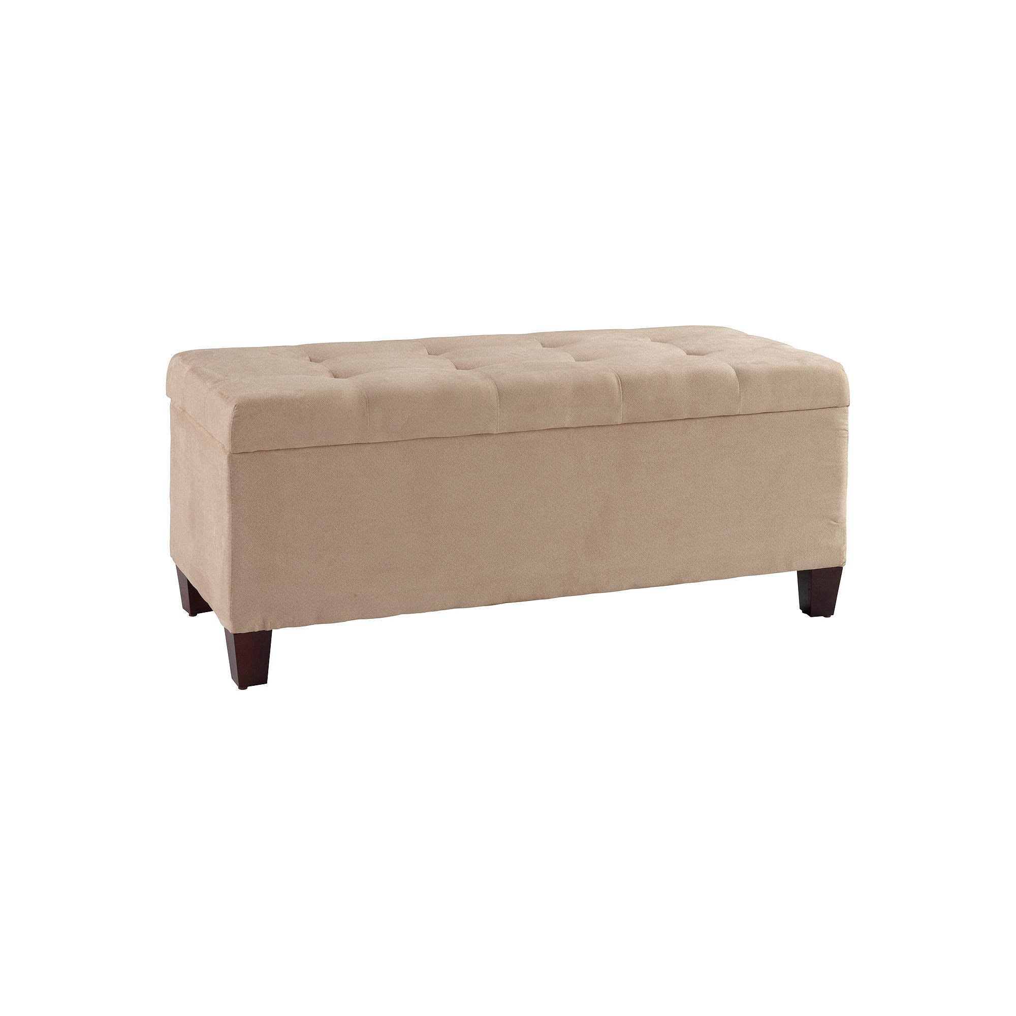 Linon Carmen Shoe Storage Ottoman, Beige
