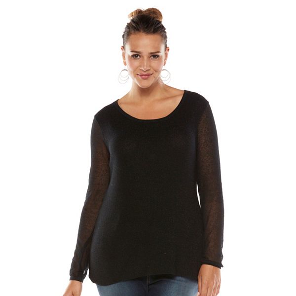 Plus Size Jennifer Lopez Lurex Sweater