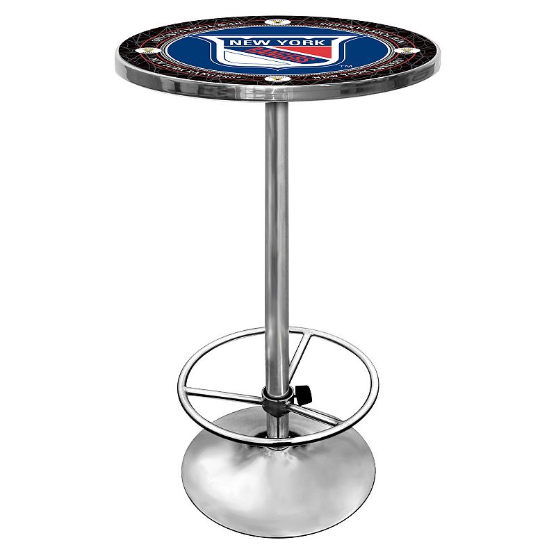 New York Rangers Chrome Pub Table, Multicolor
