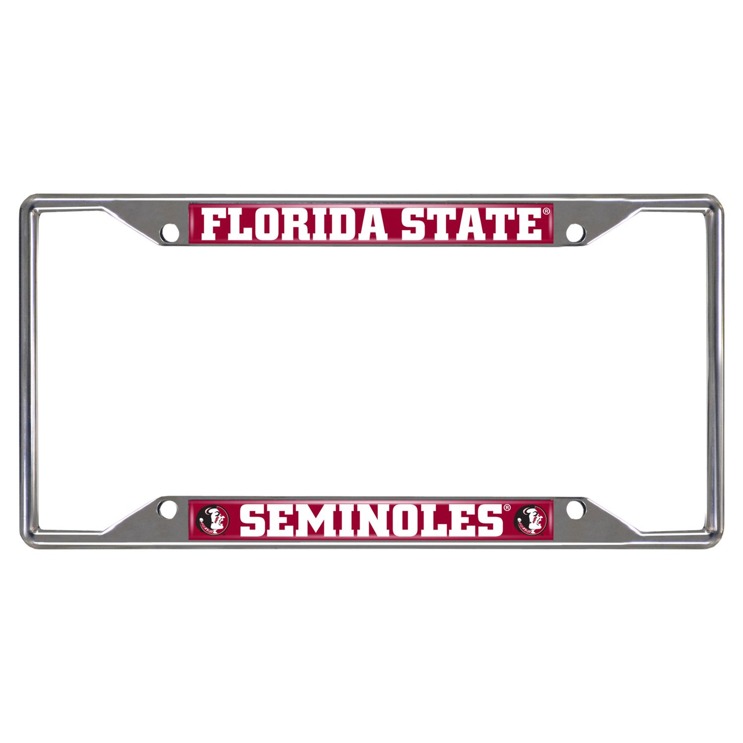 Florida State Seminoles White License Plate Frame – Zinc Alloy Metal, Team Pride Car Accessory