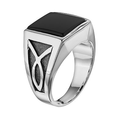 Onyx Sterling Silver Ring - Men