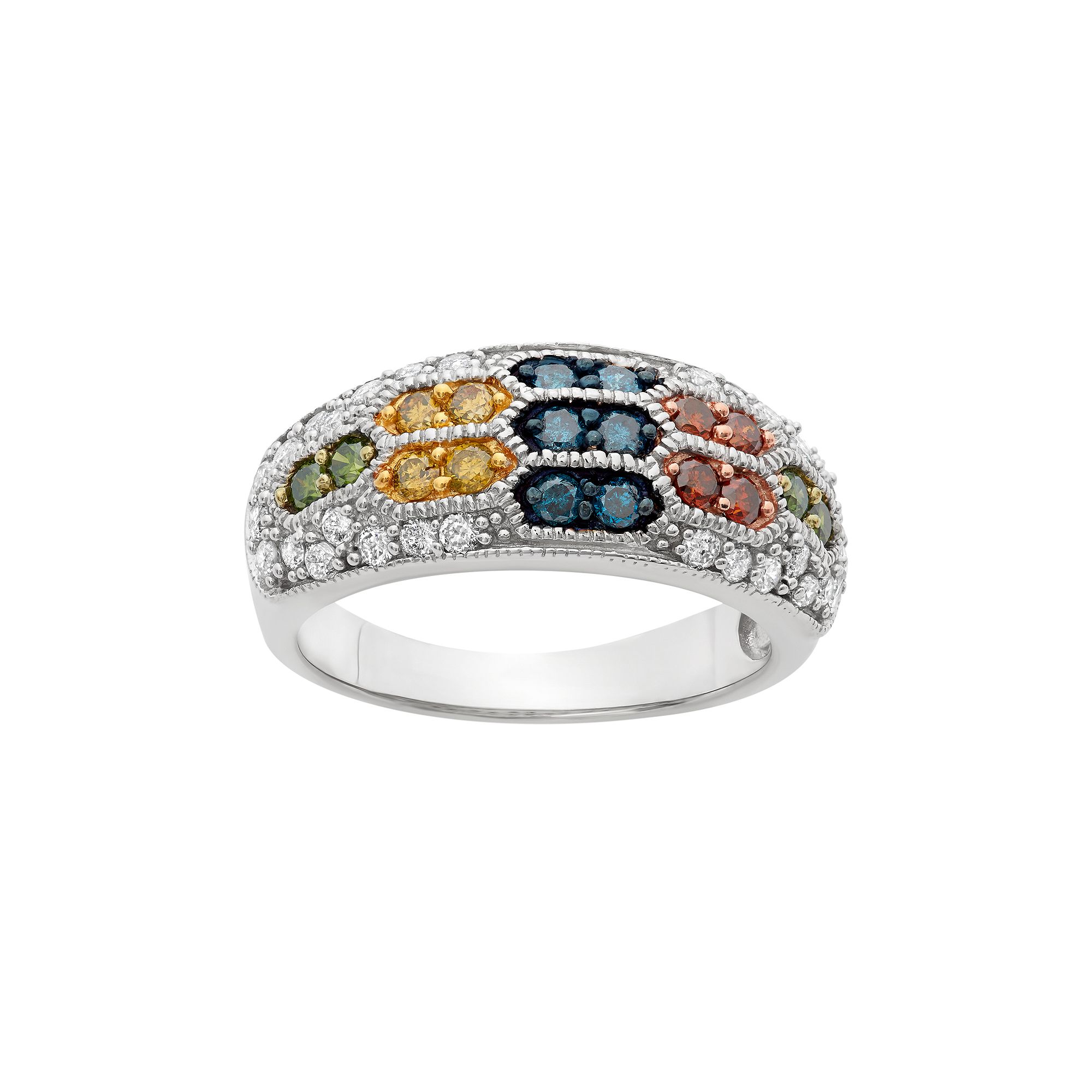Jewelexcess 1 Carat T.W. Diamond Sterling Silver Ring, Womens, Size: 6, Mu