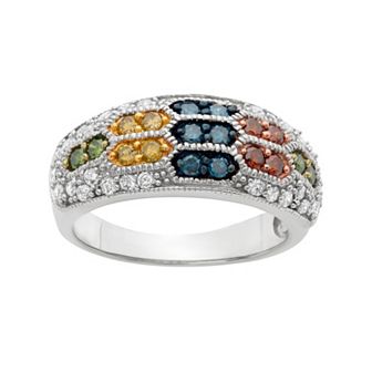 Jewelexcess 1 Carat T.W. Diamond Sterling Silver Ring