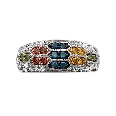 Jewelexcess 1 Carat T.W. Diamond Sterling Silver Ring