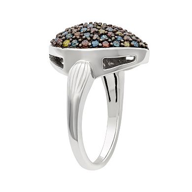 Jewelexcess 1 Carat T.W. Diamond Sterling Silver Teardrop Ring