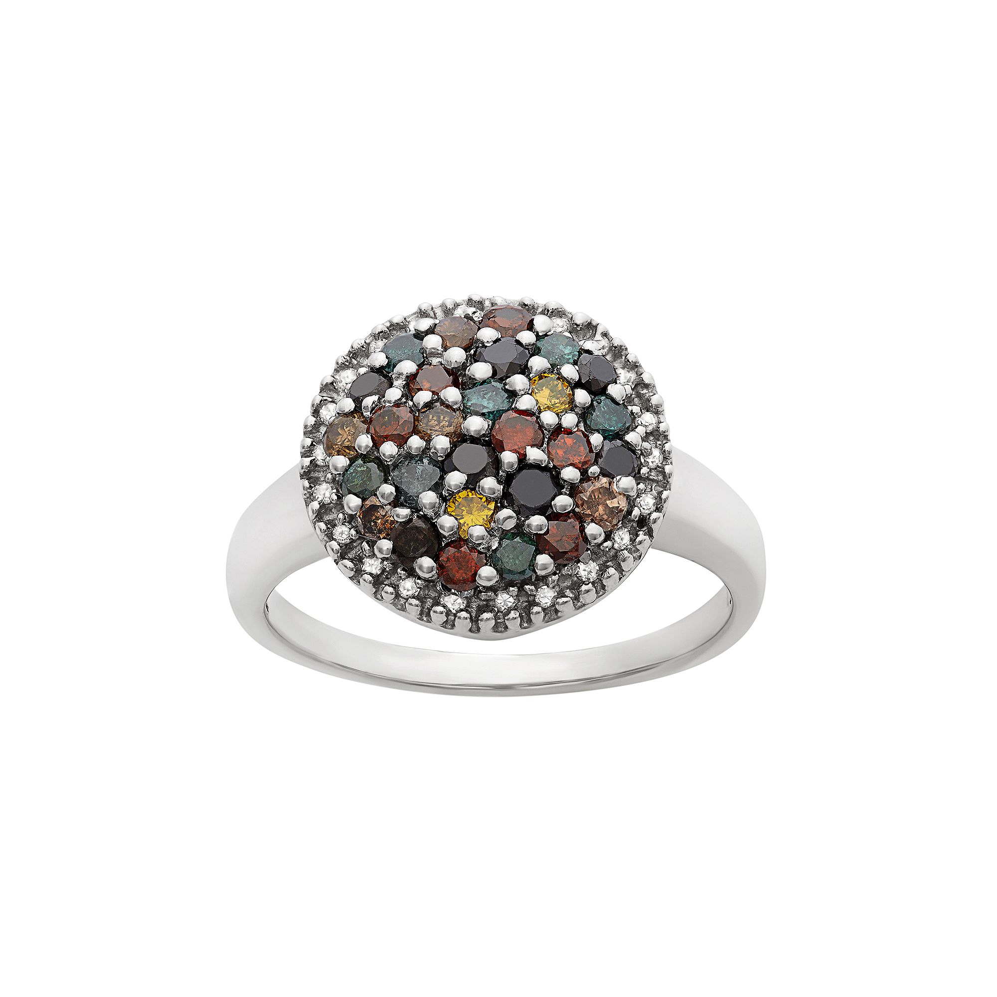 Jewelexcess 1 Carat T.W. Diamond Sterling Silver Cluster Ring, Womens, Siz