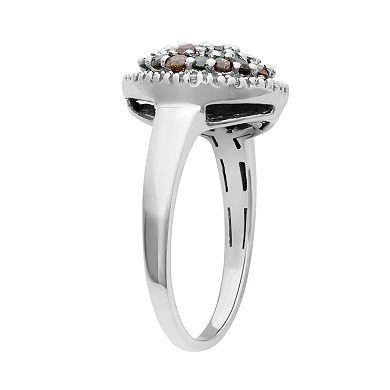 Jewelexcess 1 Carat T.W. Diamond Sterling Silver Cluster Ring