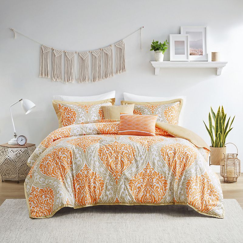 Intelligent Design Lilly Comforter Set, Orange, King