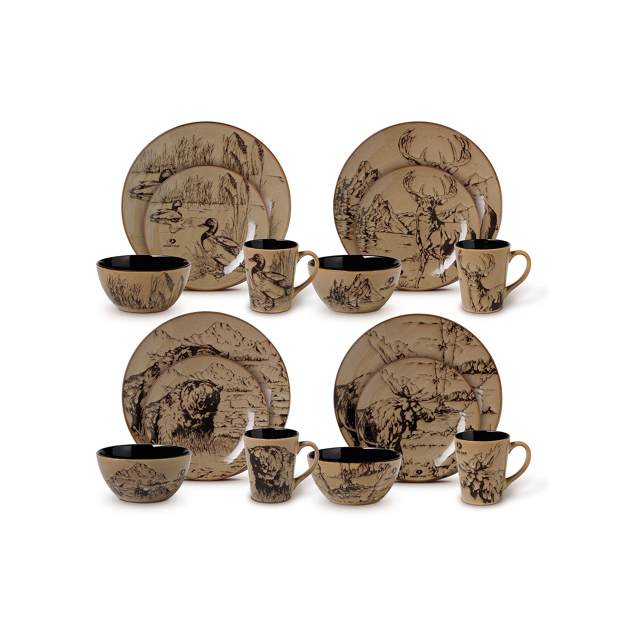 Gourmet Basics Mossy Oak 16-pc. Dinnerware Set, Brown
