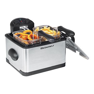 Elite Platinum 4-qt. Dual Deep Fryer With 3 Baskets