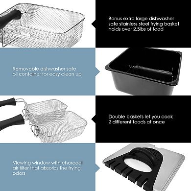 Elite Platinum 4-qt. Dual Deep Fryer With 3 Baskets