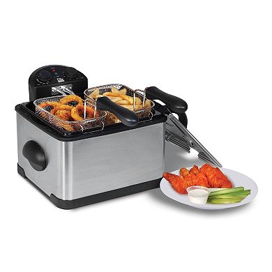 Elite Platinum 4-qt. Dual Deep Fryer With 3 Baskets