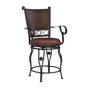Linon Big & Tall Swivel Counter Stool with Arms