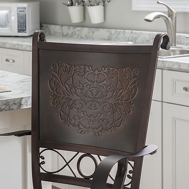 Linon Big & Tall Swivel Counter Stool with Arms