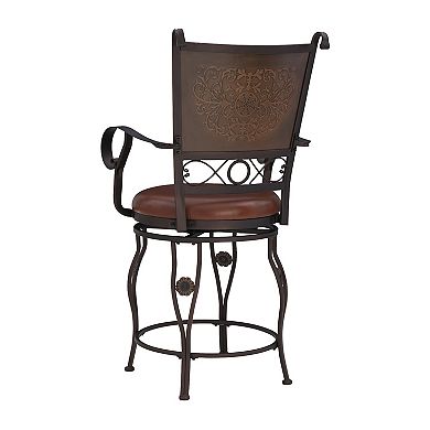 Linon Big & Tall Swivel Counter Stool with Arms