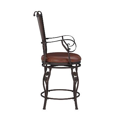 Linon Big & Tall Swivel Counter Stool with Arms
