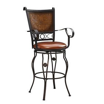 Big & Tall Scroll Stamped Swivel Bar Stool