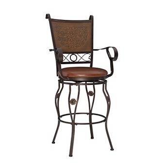 Big & Tall Scroll Stamped Swivel Bar Stool