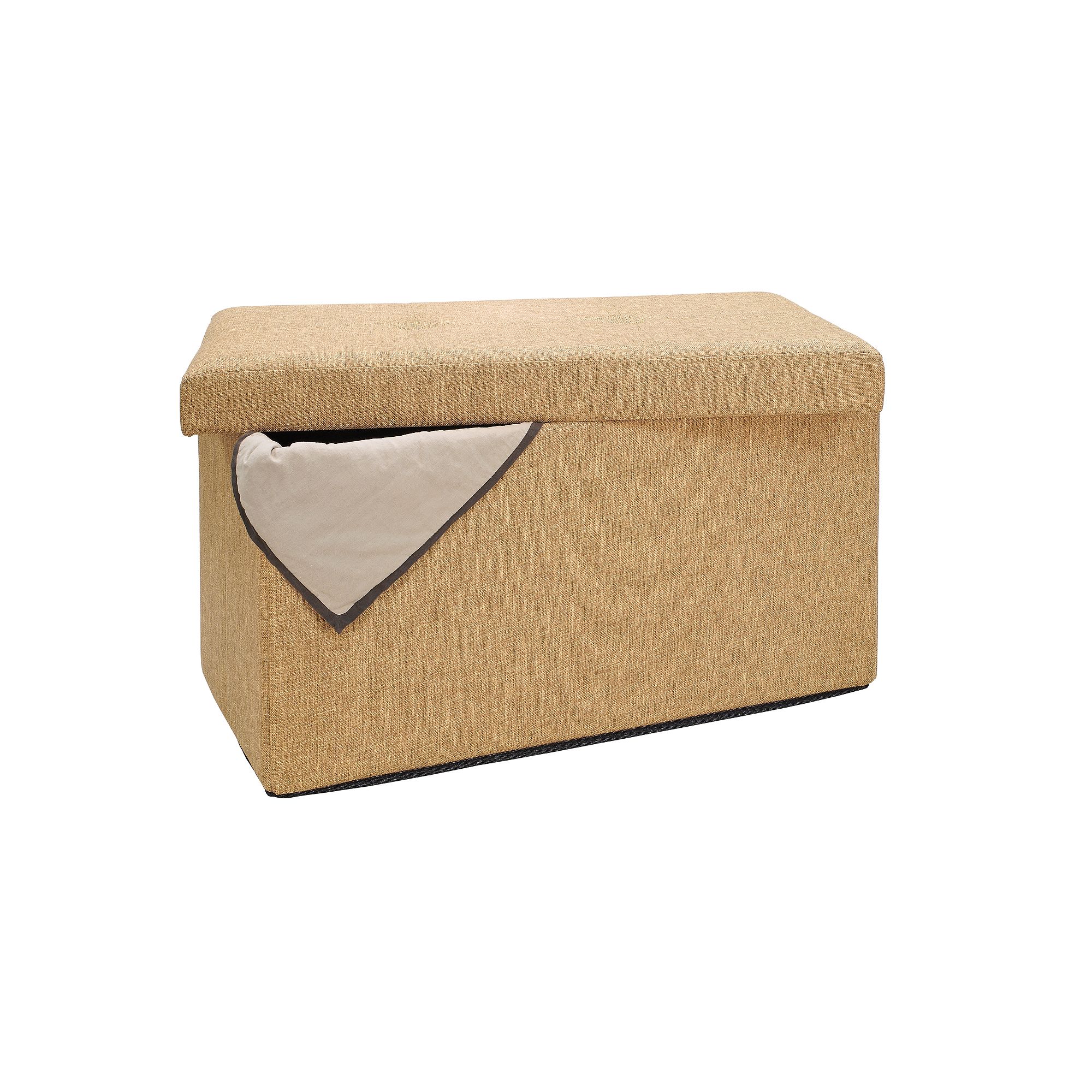 Simplify Folding Storage Ottoman, Camel
