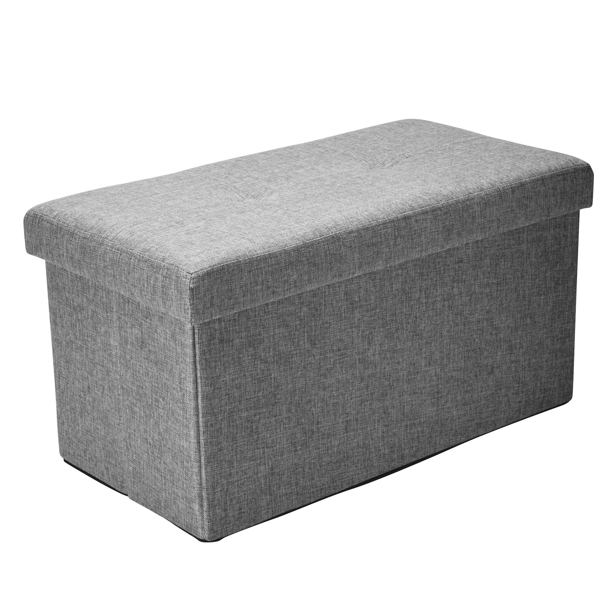 Simplify Folding Storage Ottoman, Gray