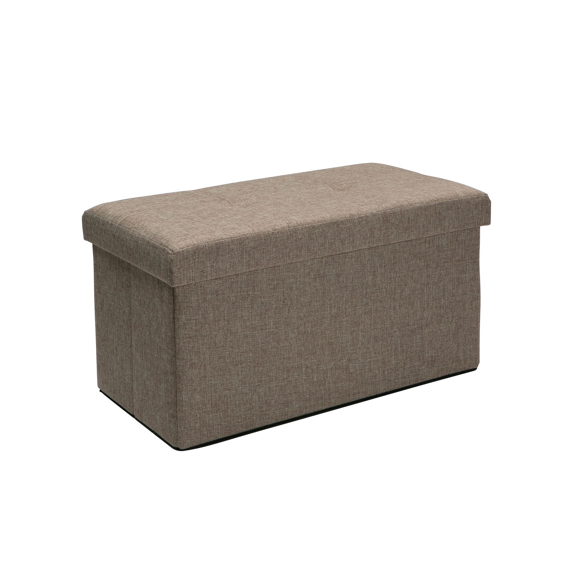 Simplify Folding Storage Ottoman, Natural