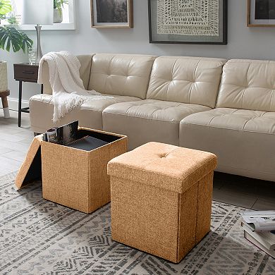 Simplify Square Folding Storage Ottoman