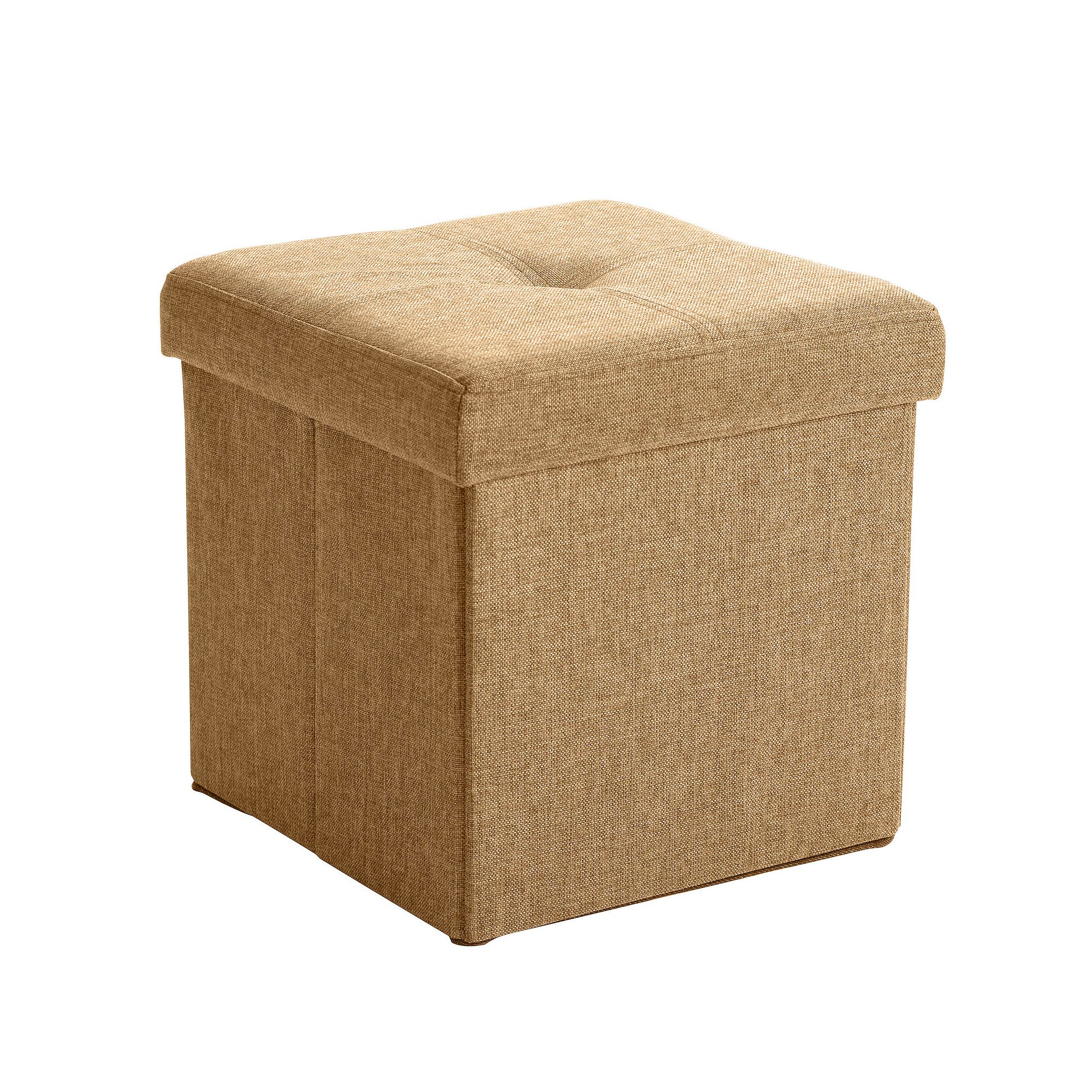 Simplify Square Folding Storage Ottoman, Camel