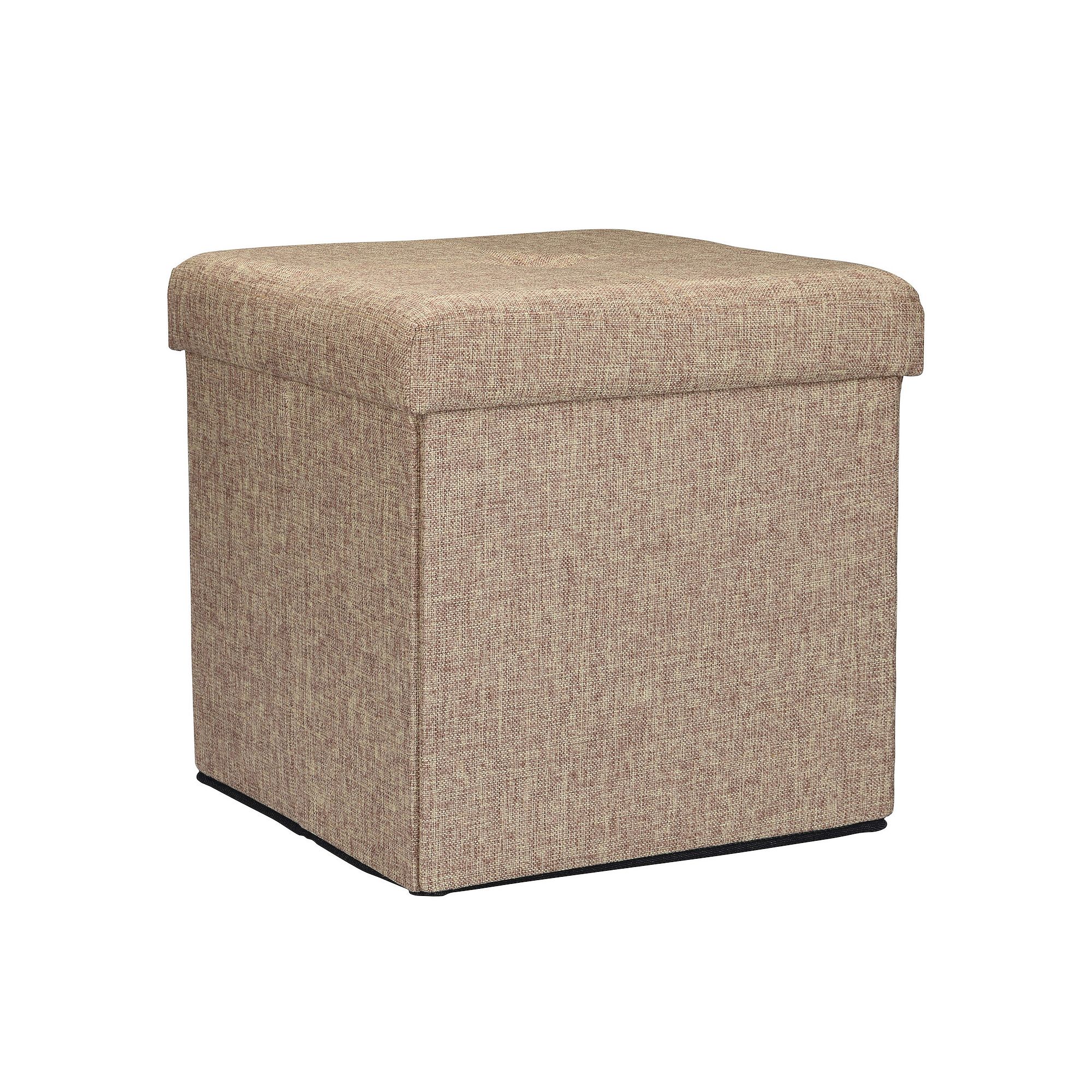 Simplify Square Folding Storage Ottoman, Natural